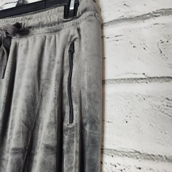 Offline by Aerie Mid-Rise Drawstring Velvet Casual Pants Gray Large - Picture 5 of 11